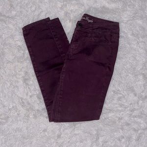 AEO Burgundy Jegging Jeans Size 2